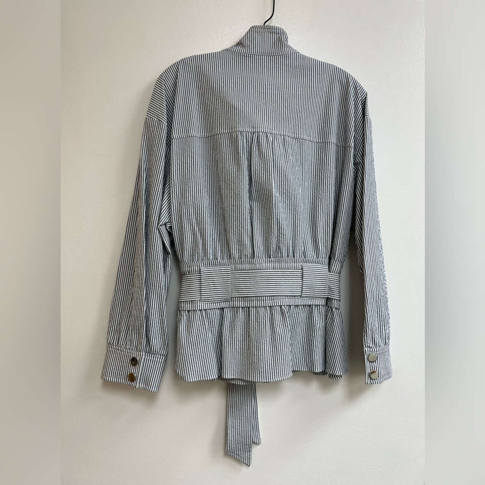 Veronica Beard York Bomber Jacket in Blue/White - Picture 2 of 5